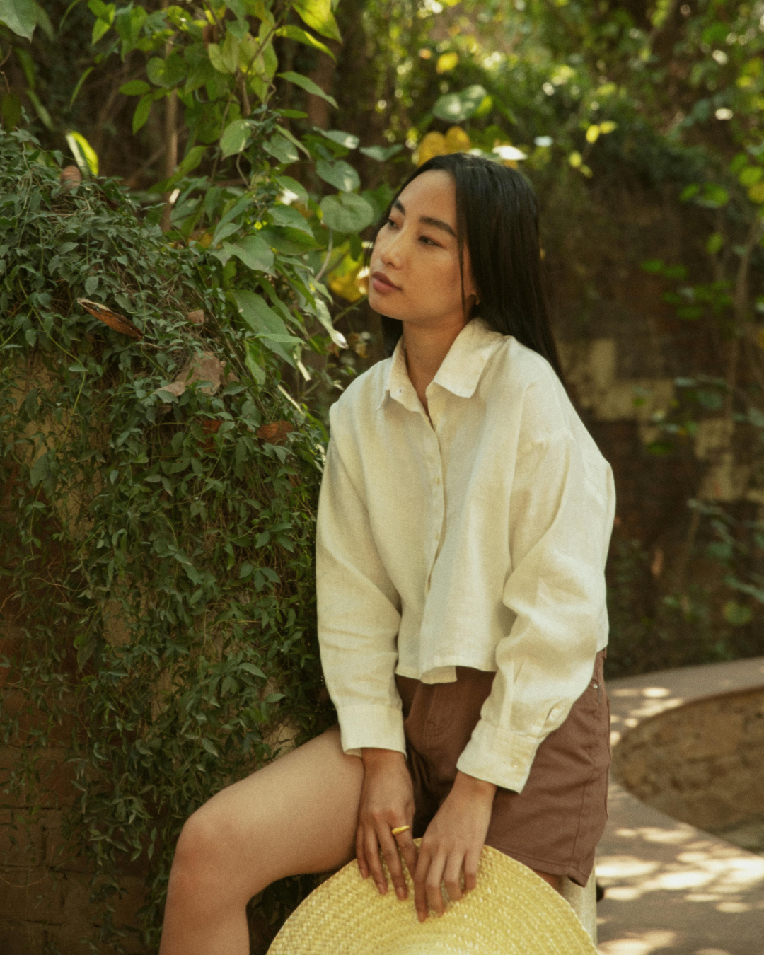 woman sitting nature building self-trust