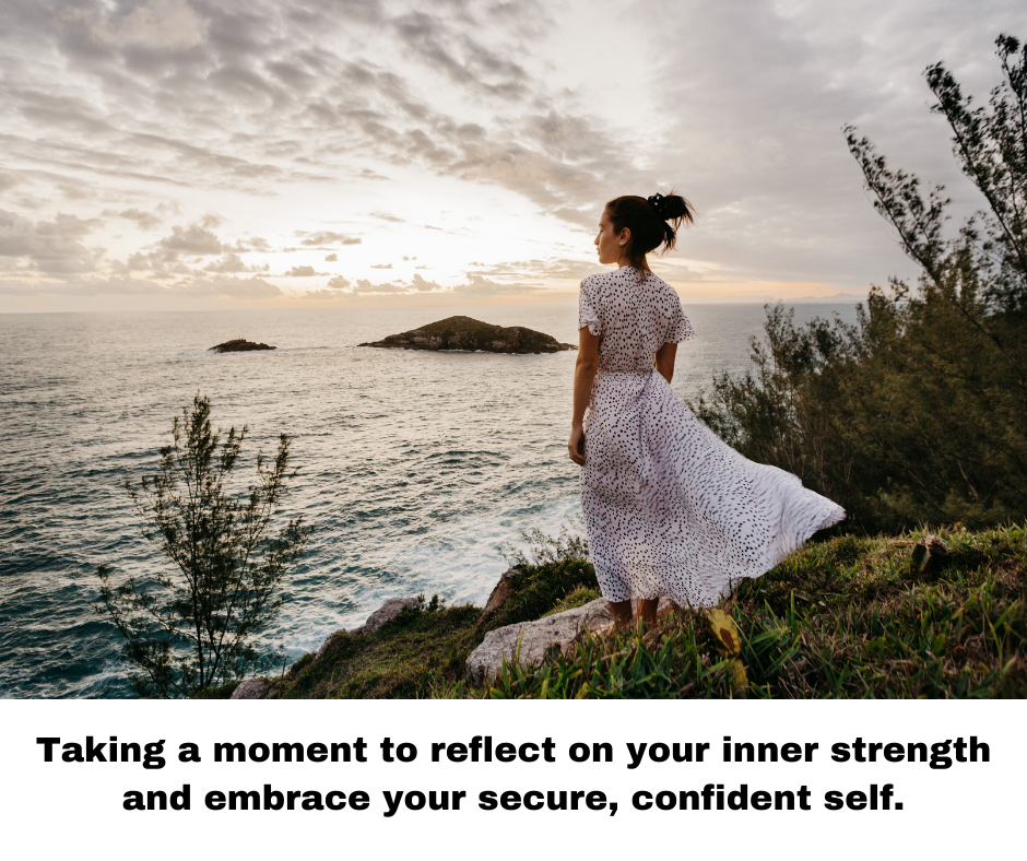 Woman Reflecting on Beach Inner Security