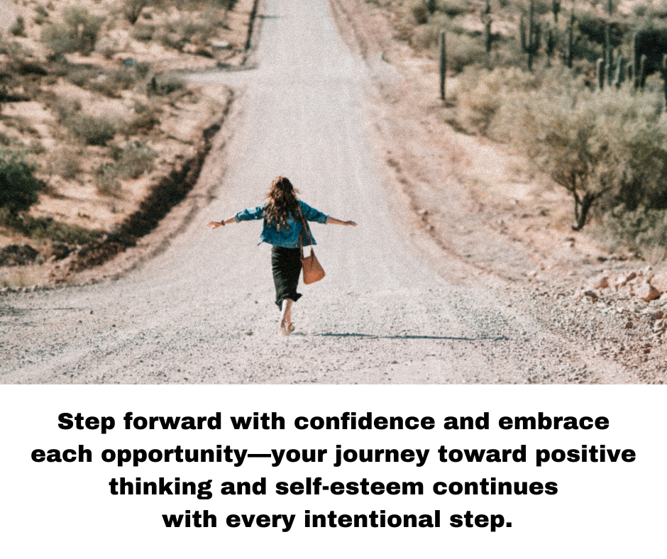 Woman Walking Forward Positive Thinking Journey